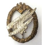 WW2 Third Reich Fallschirmschützenabzeichen des Heeres - Army Paratrooper Badge. No makers mark.