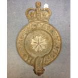 Cast iron Police Station plaque "Constabulary Station". Victorian Queens Crown. Rose to center. 56cm