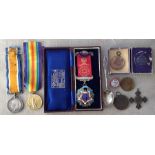 WW1 British War Medal and Victory Medal to 365899 Pte J Woolley, Labour Corps. Complete with