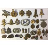 WW2 British cap badges to include Herefordshire Regt, Royal Marines, RASC x 2, Pioneer Corps, Free