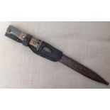 WW2 Third Reich K98 Bayonet with single edged fullered blade 250mm long, maker marked S/244.G,