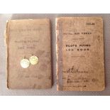 WW1 British Royal Naval Air Service Pilots Flying Log books to Sub Lt, later Wing Commander Harry