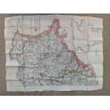 WW2 British RAF Silk Escape Map 9C (a)  / 9U/R France & Germany. Unissued condition.