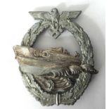 WW2 Third Reich Schnellboot-Kriegsabzeichen - 2nd pattern E Boat War Badge. Maker marked Schwerin,