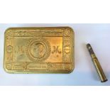WW1 British Princess Mary's Gift Tin 1914 all original finish intact and complete with bullet