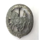 WW2 Third Reich Deutsche Reitterabzeichen in silber. German Horse Drivers badge in Silver. Zink.
