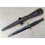 British 3rd Pattern Fairbairn - Sykes Fighting Knife. 175mm long double edged blade. No makers