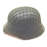 Post War West German Bundesgrenschutz M53 Steel Helmet. Original paint. Leather liner and leather