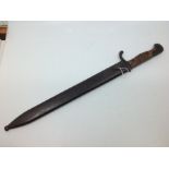 WW1 Imperial German Butcher Bayonet with single edged fullered blade 365mm in length maker marked