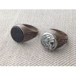 WW2 British RAF / USAAF Rings in Sterling Silver with hidden escape compass. One maker marked "