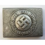 WW2 Third Reich Police Belt Buckle. Alloy, maker marked "GGL".