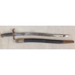 British 1856 Pattern Sword Bayonet with single edged fullered blade 580mm long. Maker marked