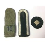 WW2 Third Reich Heer enlisted mans shoulder strap with "10" slip on title, blue waffenfarbe and a