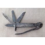 WW2 British SOE Multi Tool Pocket Knife. All steel construction. No markings.