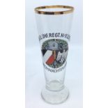 WW2 Third Reich Commemorative 0.3L Beer Glass with coloured decoration for Stab II /Inf. Regt. No 11