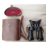 WW2 British Binoculars Prism Mk 4 serial number 8407 6E/383. Complete with web neck sling and with a