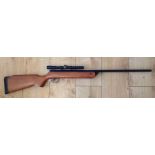BSA Meteor .22 air rifle with 47cm long barrel. No serial number. Overall length 105cm. Fitted