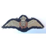 WW2 British RAF Pilots Wings. Uniform removed.