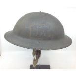 WW2 British Home Front Steel Helmet. Marked on the side "JAS". Additional markings to front. Size