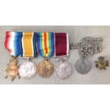 WW1 British medal group to 3886 Pte J Smith, Notts & Derbyshire Regt comprising of 1914-15 Star, War