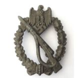 WW2 Third Reich Infanterie Sturmabzeichen in Silber - Infantry Assault Badge in Silver. Pin missing.