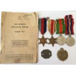 WW2 British Medal group to 1921027 Sapper Arthur William Coles, RE, comprising of his 1939-45