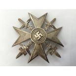 WW2 Third Reich Spanienkreuz in Silber mit Schwerter - Spanish Cross in Silver with  Swords. 900