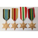 WW2 British REPLACEMENT/REPRODUCTION medals, all with ribbons: Air Crew Europe Star, Africa Star,