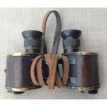 WW1 British Binoculars Prismatic No3 MkI x6 serial number 16539, maker marked and dated W Watson &