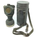 WW2 Third Reich Luftschutz Auer RL1-38/3 Respirator and tin. Original straps to tin. Respirator