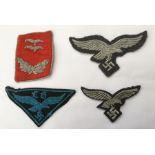 WW2 Third Reich Luftwaffe cloth insignia collection of Flak Officers single collar tab, Luftwaffe