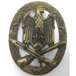 WW2 Third Reich Allgemeines Sturmabzeichen - General Assault Badge. Hollow back pressed metal