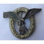 WW2 Third Reich Flugzeugführerabzeichen - Luftwaffe Pilots badge. Maker marked "CE Juncker, Berlin