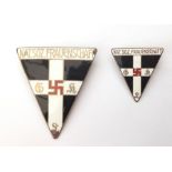 WW2 Third Reich National Socialist Frauenschaft membership badges, large version marked "Ges. Gesch"