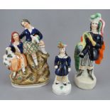 A group of late nineteenth century Staffordshire figure groups, c. 1850-70. To include: a figure