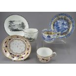 A group of three early nineteenth century Miles Masons cups and saucers, c. 1815-25. To include: a