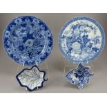 A group of early nineteenth century blue and white transfer-printed floral wares, c.1815-20. To