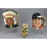 A group of three Royal Doulton Character jugs, to include: Gone Away (D6531), North American