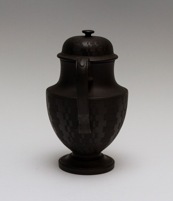 An early nineteenth century black basalt coffeepot and cover, possibly Spode circa 1810-20. It has - Image 2 of 3