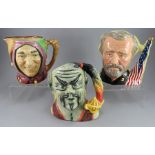 A group of three Royal Doulton Character jugs, to include: Ulysses S. Grant/Robert E. Lee (D