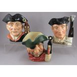 A group of three Royal Doulton Character jugs, to include: Gunsmith (D6573 from Williamsburg), Night