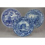 A group of early nineteenth century blue and white transfer-printed wares, c.1825. To include: a