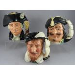 A group of three Royal Doulton Character jugs, to include: George Washington (D6669), Captain