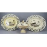 A group of late eighteenth century Wedgwood creamware moulded dessert wares, c.1765. They are