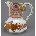 An early nineteenth century Spode porcelain hand-painted hydra jug, c. 1820. It is marked to the