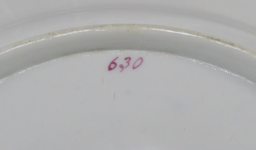 A group of early nineteenth century hand-painted porcelain moulded dessert plates and two single- - Image 3 of 3