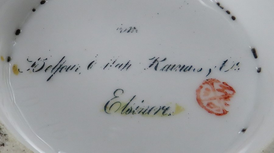 Two nineteenth century bone china circular footed Paris porcelain bowls, c. 1870. Together with a - Image 3 of 3