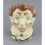 A Royal Doulton Character jug of The Clown (D 5610, very rare brown hair, only produced between 1937