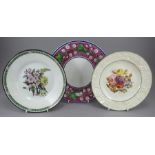 A group of three early nineteenth century earthenware plates, c.1810-20. To include: a Don Pottery