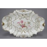 An early nineteenth century Masons Ironstone dessert dish, c. 1815-25. It is of moulded form, with